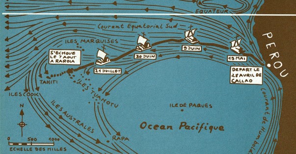 Kon Tiki, 1947 : de Callao (Pérou) à Raroia (Tuamotu)